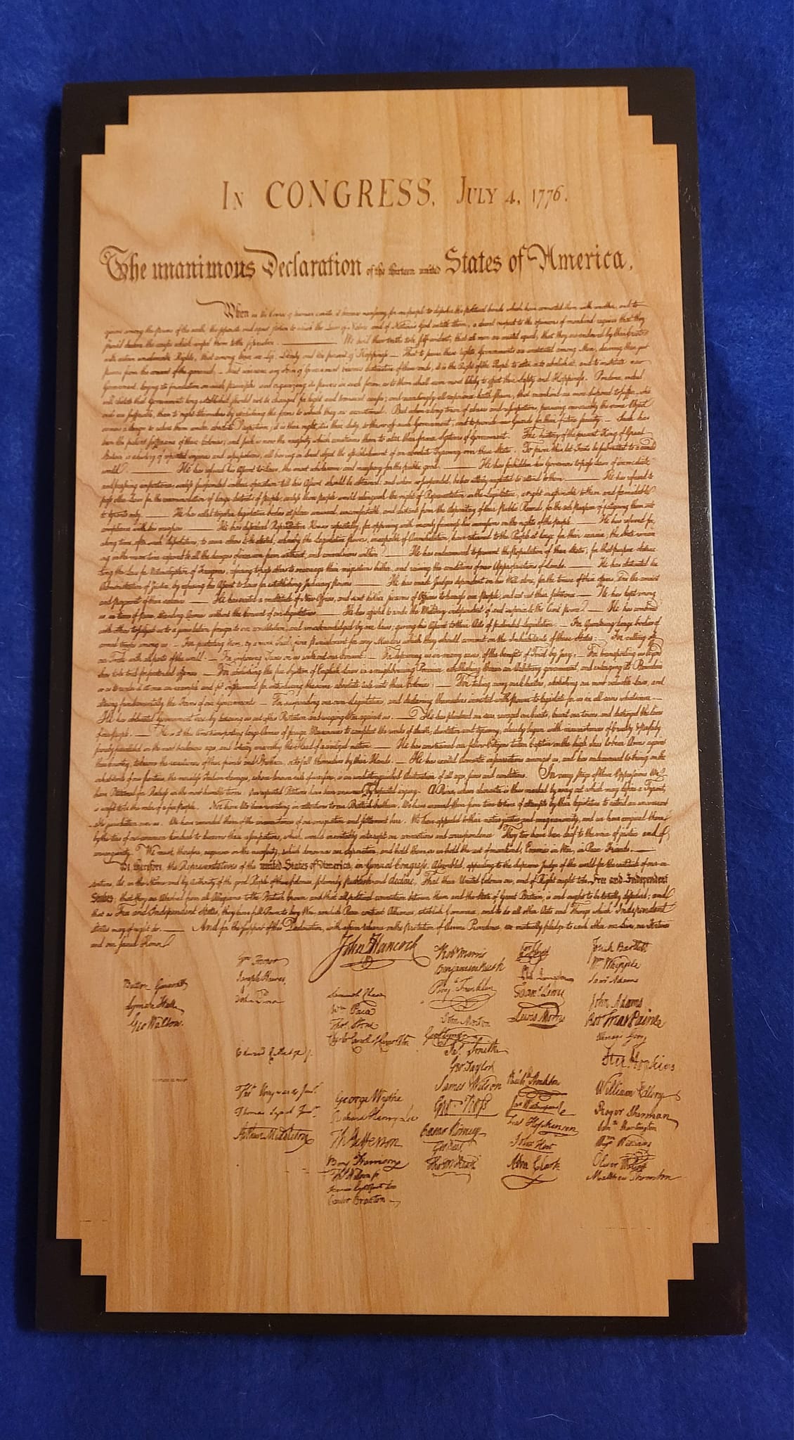 Declaration Of Independence Plaque