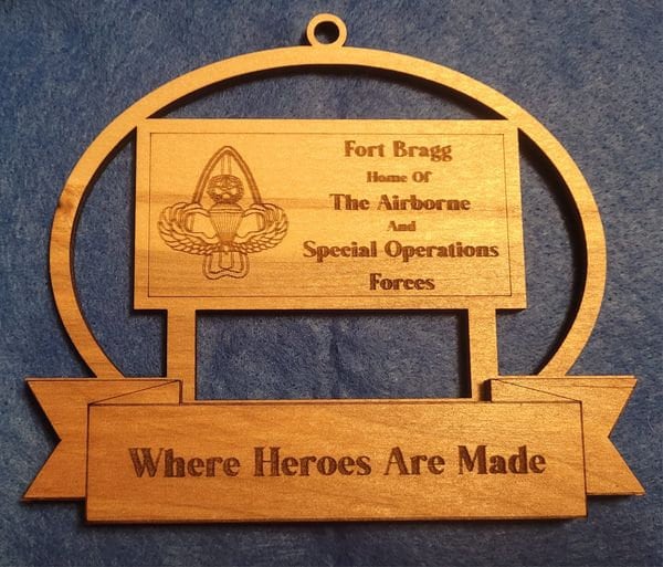 Fort Bragg themed Christmas Ornament