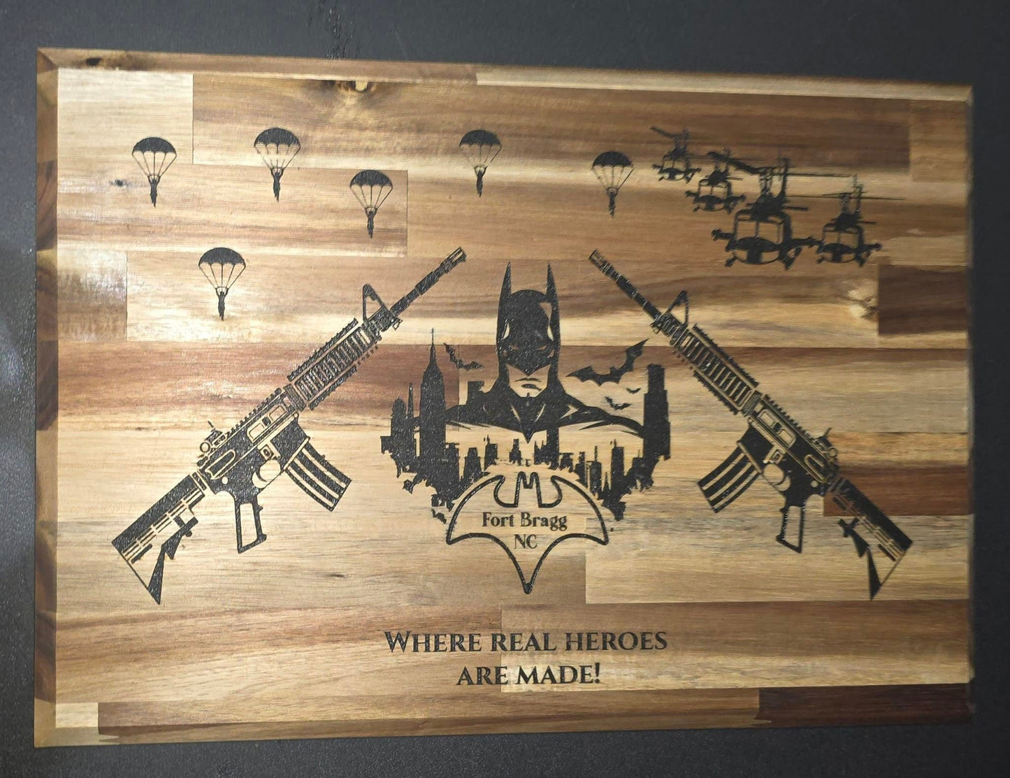 Fort Bragg / Batman Themed Cutting Board