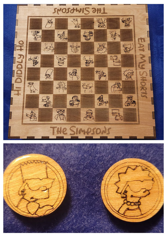 The Simpsons Checker and chess set