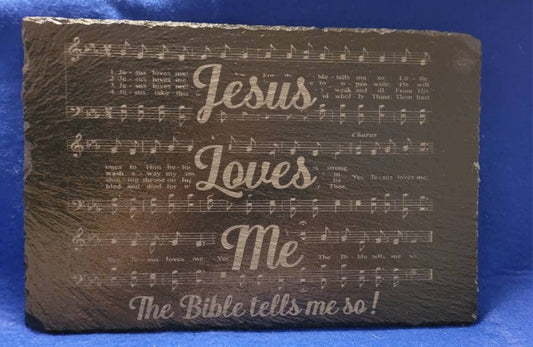 Jesus Loves Me Themed Slate