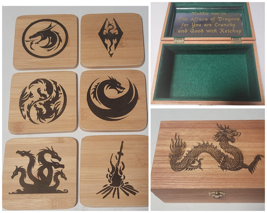 Dragon Bamboo Coaster Box Set