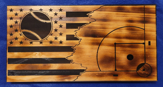 Baseball Themed American Flag