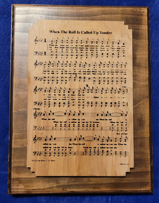 When the Roll is Called Up Yonder Sheet music Plaque