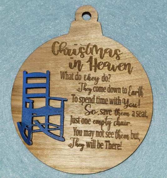 Christmas In Heaven themed Christmas Ornament