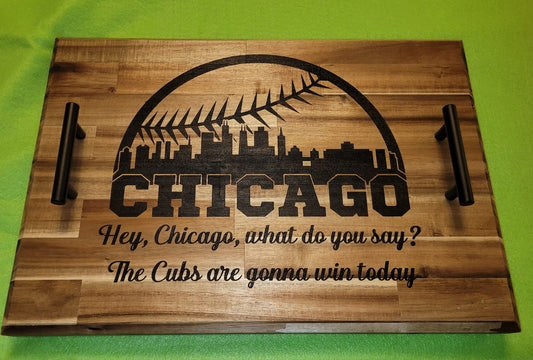 Chicago Theme walnut cutting board