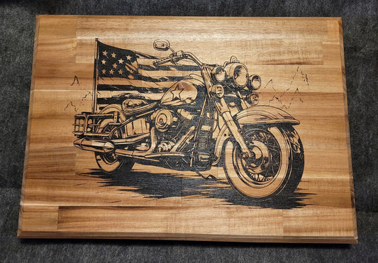 American Motorcycle Flag Cutting Board