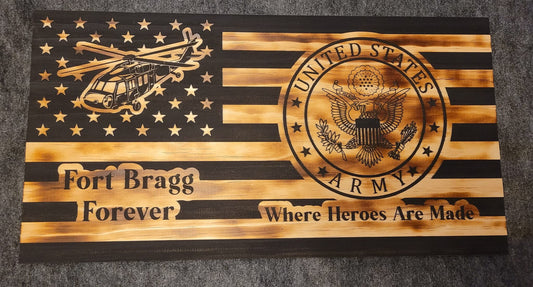 Ft Bragg Army themed American flag