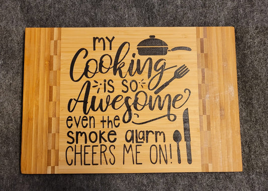 My Cooking Is Awesome themed cutting board