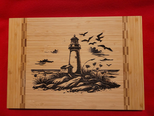 Lighthouse themed cutting board