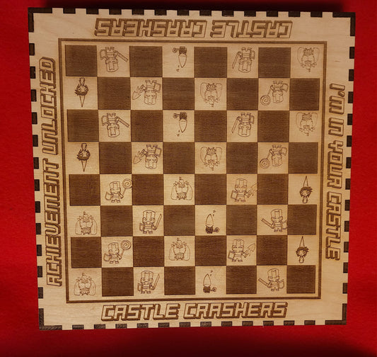 Castle Crasher themed Checker and chess set
