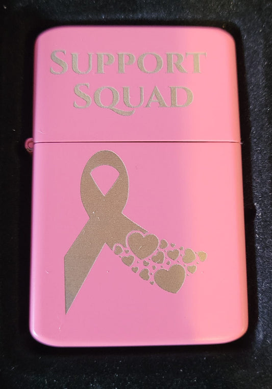 Breast Cancer Support Squad Themed Lighter