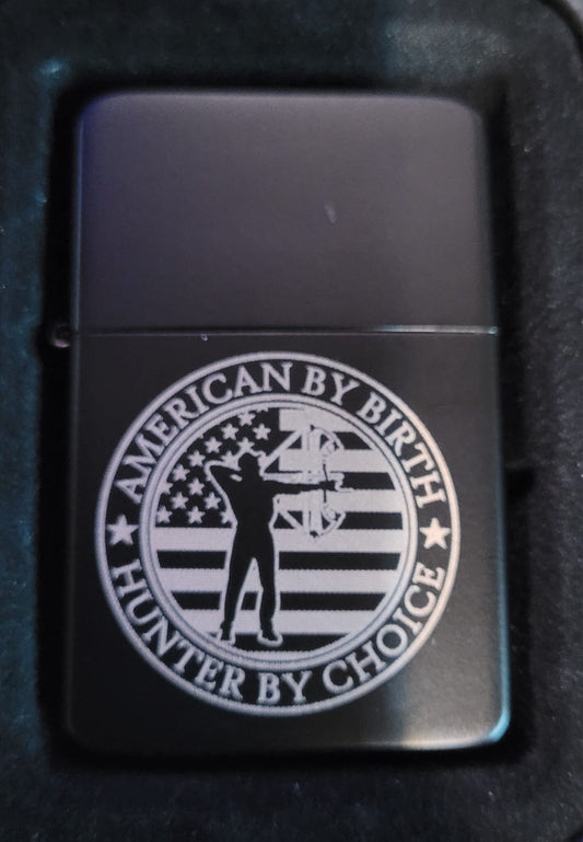 American By Birth Hunter By Choice Themed Lighter