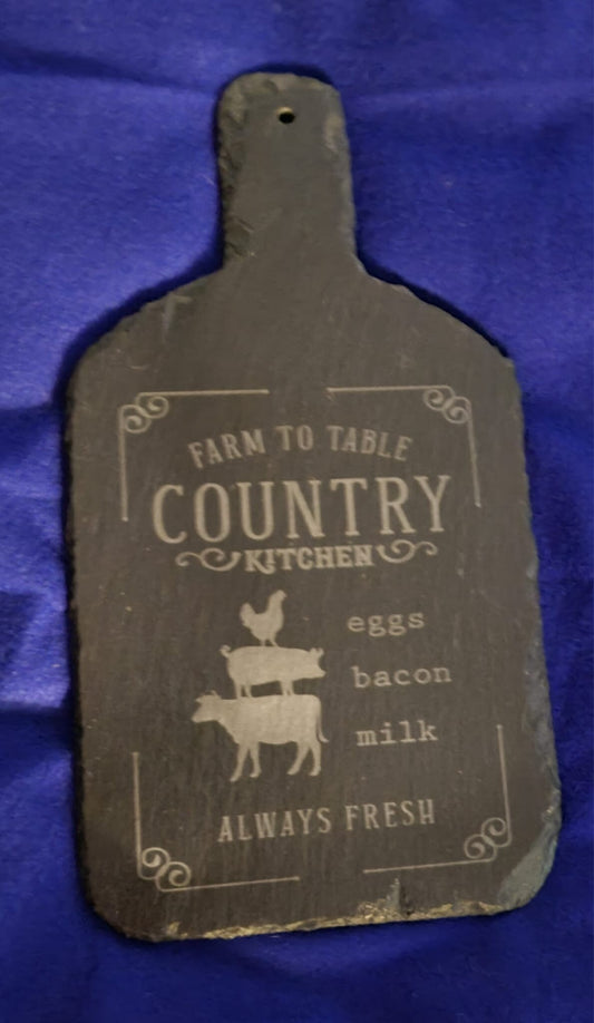 Country kitchen Slate display board with hanging string